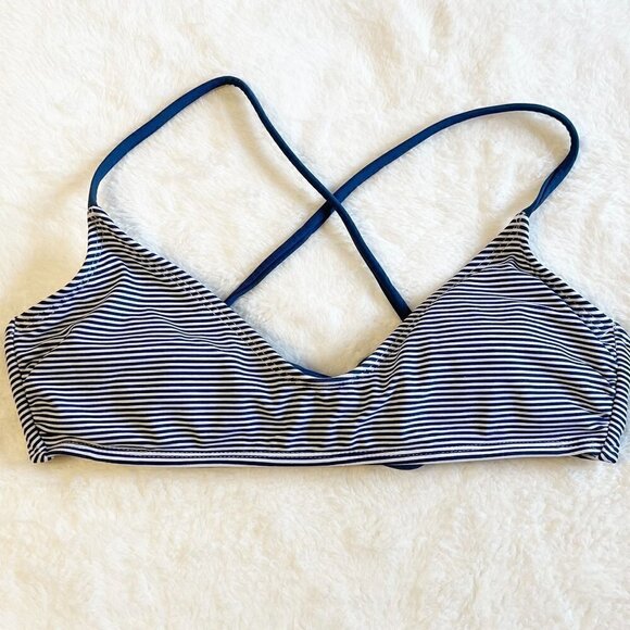 Xhilaration Other - Xhilaration Blue and White Striped Bikini Top - Small